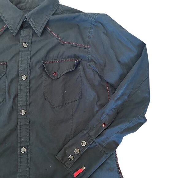 Vintage Redloop Levi's Black Western Button Up Shirt M - Picture 6 of 7